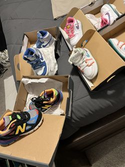 All Size 6c.. Used, New, Worn Once…$45, $50, $55, & $60, Some 2 Pairs For $100.00!!Jordans, Nike, New Balance, Air Force 1s.. Etc .