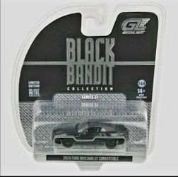 Greenlight Black Bandit 2024 Ford Mustang GT Convertible 1:64