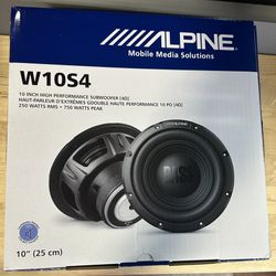 Alpine W10S4 10” Subwoofer – 250W RMS High-Performance Bass 