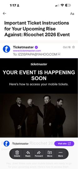 Rise Against concert ticket 1