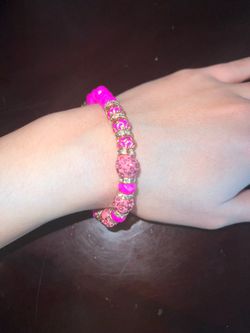 New Pink Crystal Beaded Bracelet