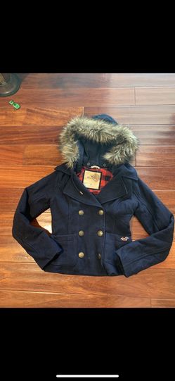 Women lady hoodie fur bomber jacket Abercrombie medium removable hoodie bomber puffer brand new with tag small large medium size