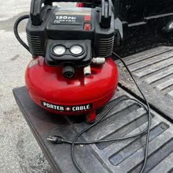 Porter Cable 6 Gal. 150 PSI Portable Electric Pancake Air Compressor! Works great! Does not include hose. Retails $179
