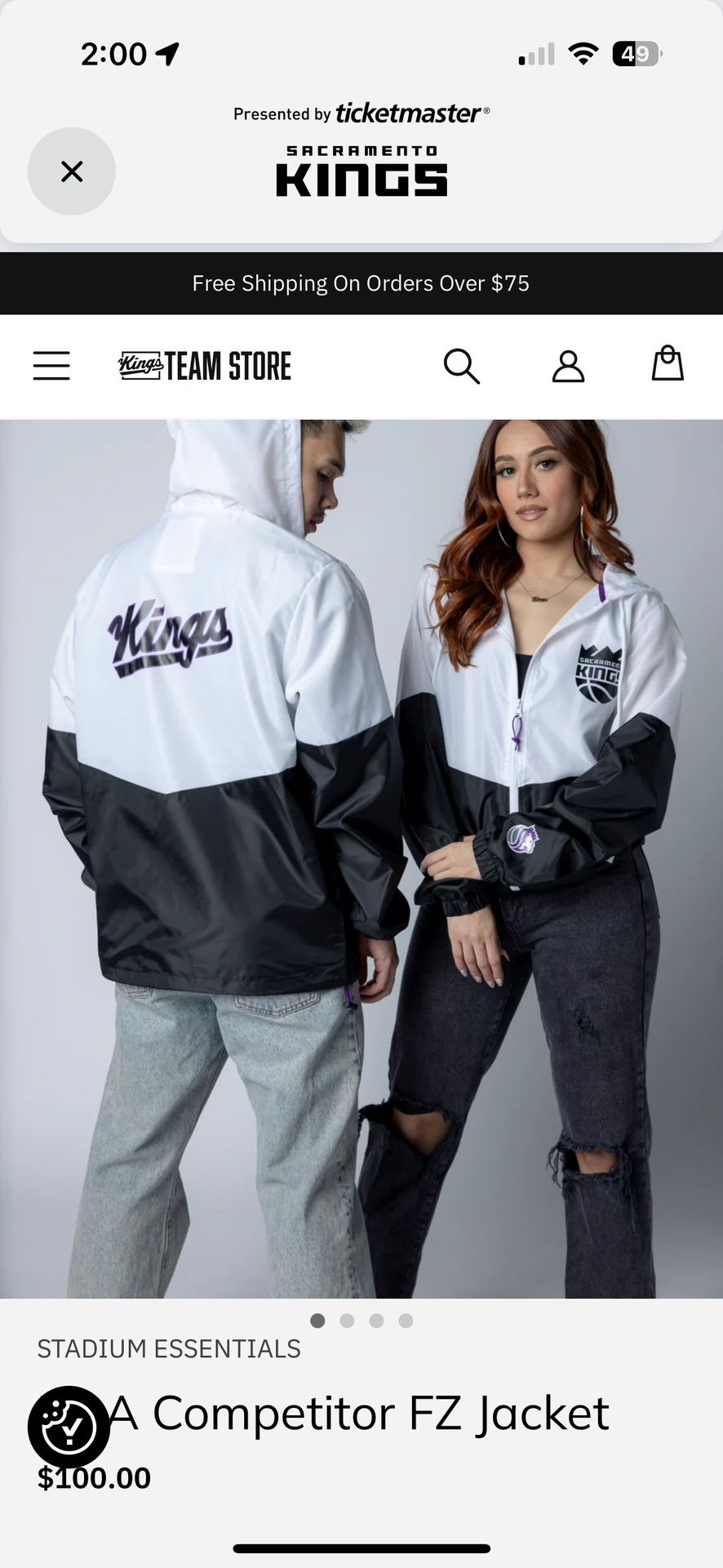Sacramento Kings Windbreaker -Brand New- Medium