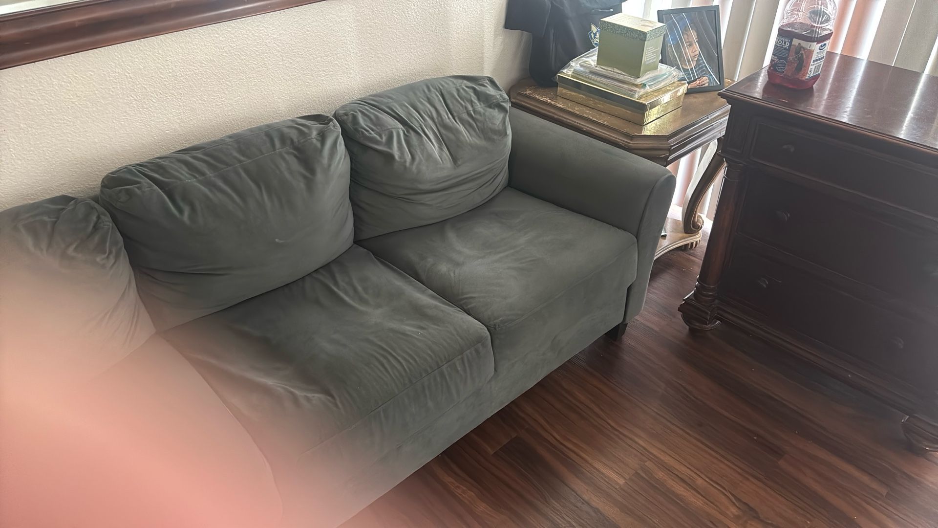 Couch and Carved End Table For For Free 