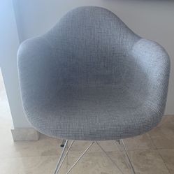 Modern Accent Or Desk Chair - Grey -Chrome