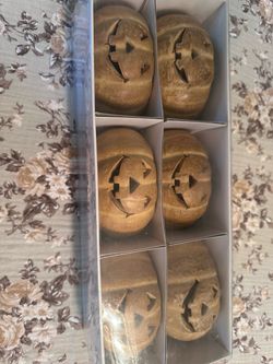 Set of 6 Jack-o'-Lantern Pumpkin Decorations