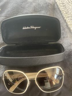 SALVATORE FERRAGAMO SF150S 721 Sunglasses Gold Ivory Frame Brown Lenses 59 Mm