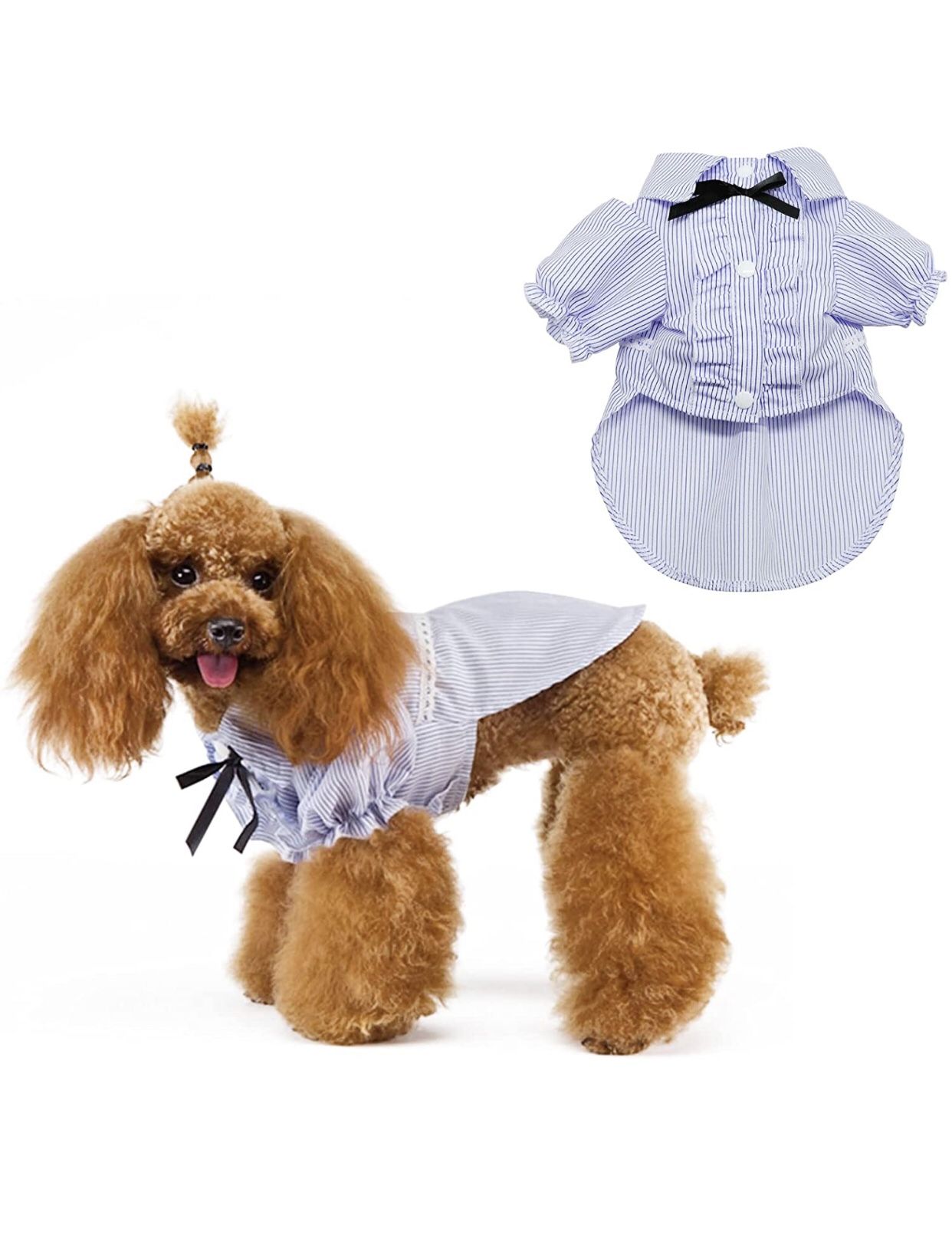 Dog Shirt For Small Dogs Breathable Outfit Shirt Elastic Sleeve Vest Cotton Tee 