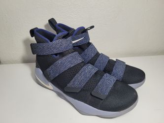 Nike Zoom LeBron 11 High Top Basketball Sneaker Hook Loop Straps Men 12 (No Box)
