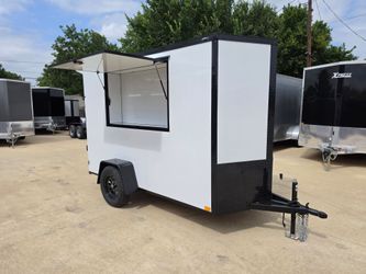 2027 New 5x10 SA Screwless Enclosed Tailgating Trailer | Blackout | Spoiler Package | .08 polycor | dexter axle | 1186 (WHITE)
