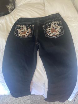 Blue age Black Embellished Star and horseshoe Pocket Jeans