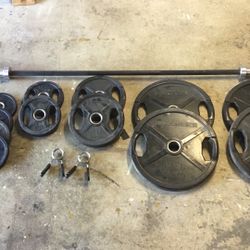 Barbell Set - 320 lbs total (275 lbs in plates + 45lb Olympic Bar)