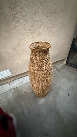 Tall Woven Seagrass Floor Vase