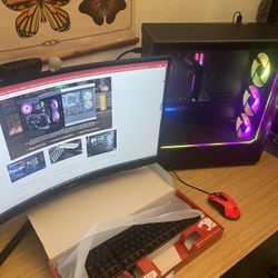 Pc With Keyboard And Mouse