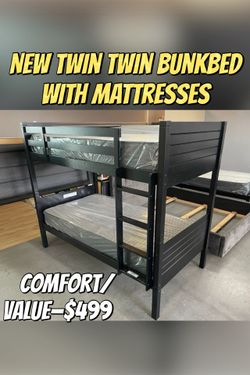 New Twin Twin Bunkbed With Mattresses