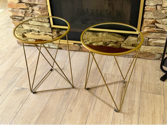 Modern Gold Mirrored Accent / End Tables (Set of 2)