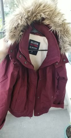 Hollister Faux Fur Multi-Weather Hooded Bomber Jacket ❄
