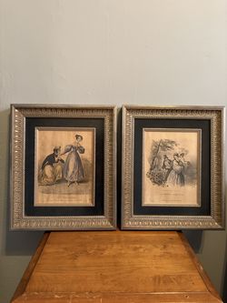 Vintage prints in frames