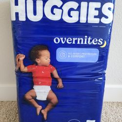 Huggies Overnights All Night Protection And Comfort Diapers 50 Count Size 5