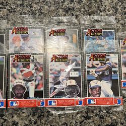1985 Donruss Action All Stars Puzzle And Cards -Lot Of 9