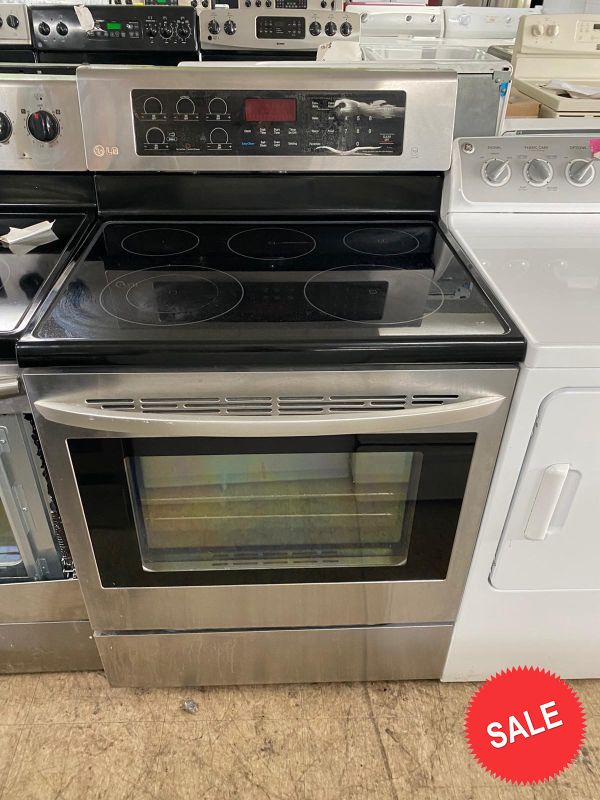 Glass Top LG Electric Stove Oven Stainless Steel 1421 for Sale in