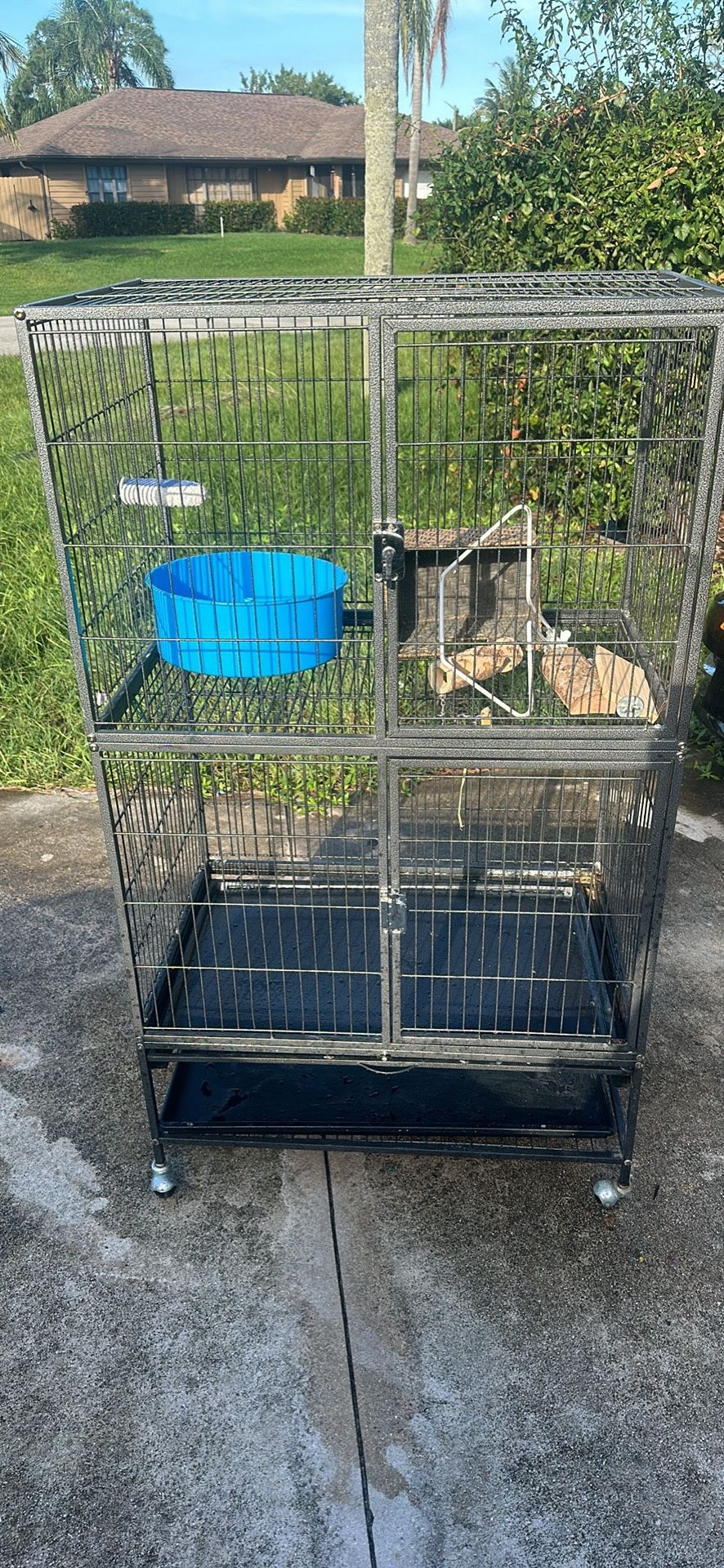 60 Inch Wrought Iron Bird Or Any Other Animals Cage Double Large Cage And Two Diff Side One On Top And Other At The Bottom