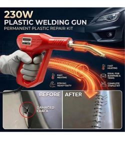 230W 2-in-1 Plastic Welder Kit, Hot Stapler Soldering Gun 1200Pcs hot staples and 120Pcs welding rods.Built-in temp control.Repairs bumpers,kayaks,ABS