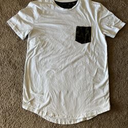 ZARA Man White Camo Pocket Tee