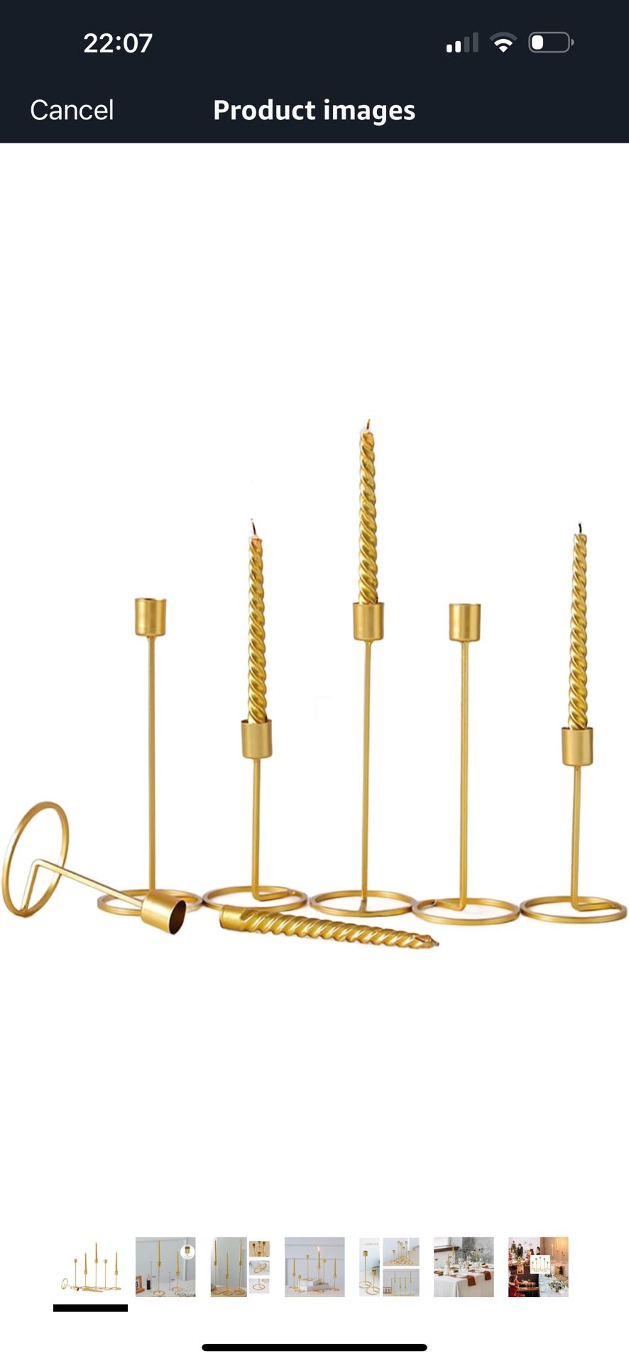 Brand New Candlestick Holders, Set of 6 Taper Candle Holders, Gold Brass Vintage Candle Holder Set for Pillar Candles, Decorative Candle Holder Candel