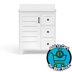 allen + roth Rigsby 30-in White Undermount Single Sink White Engineered Marble Top (Fully Assembled)