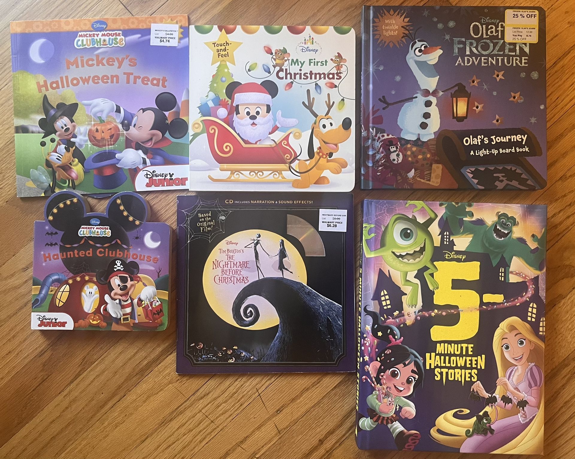 Disney Books For Halloween Christmas Kids Children Brand New Set Of 6