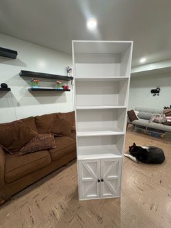 White 6 tier book shelf