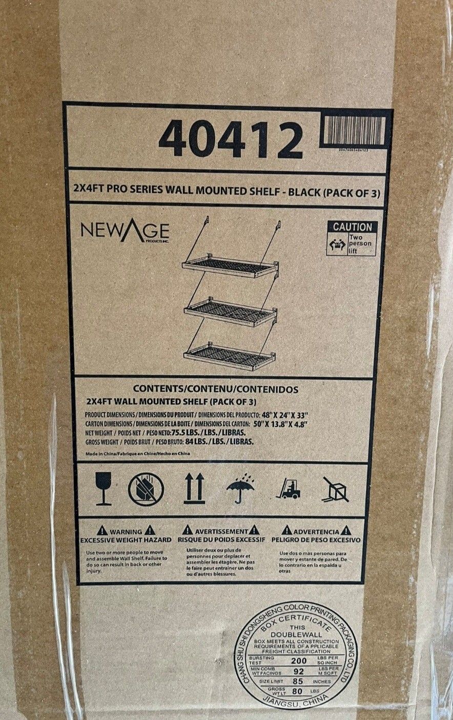 NewAge Garage Shelves 2x4ft (3 pack)