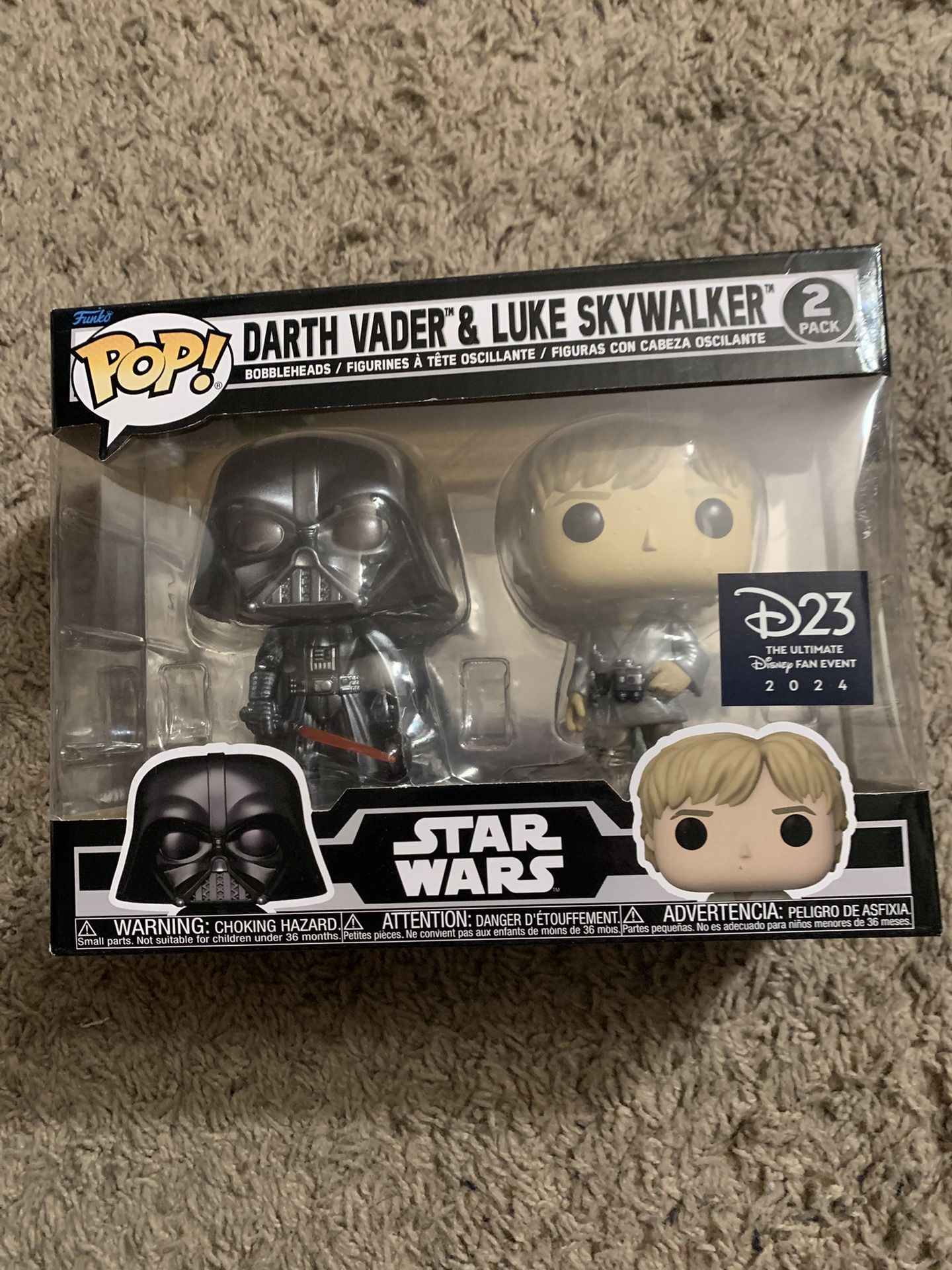 D23 2 Pack Funko Pop Vader & Luke
