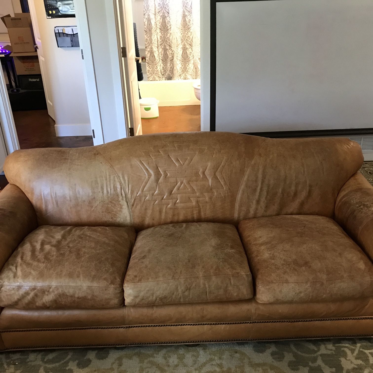 Leather Couch and Chair