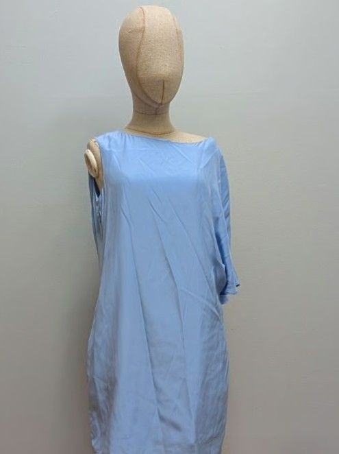Marie Oliver Blue One Shoulder Silk Dress - XS