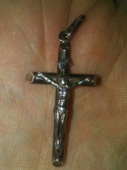 Cross charm sterling silver very old