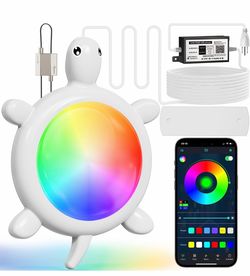 Submersible Pool Lights, 5V Underwater Pool Light for Above Ground Inground Swimming Pools with APP Control Magnetic Led Pool Lights RGB Dimmable Time