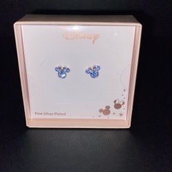 DISNEY MINNIE MOUSE BOW STUD BLUE EARINGS