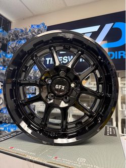 Set of 4 G-FX TR34 Wheels 17x8 (35, 5x114.3 & 5x108, 73.1) Gloss Black Rims