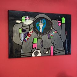 Original SmileLoud Canvas Painting! Epoxied! 