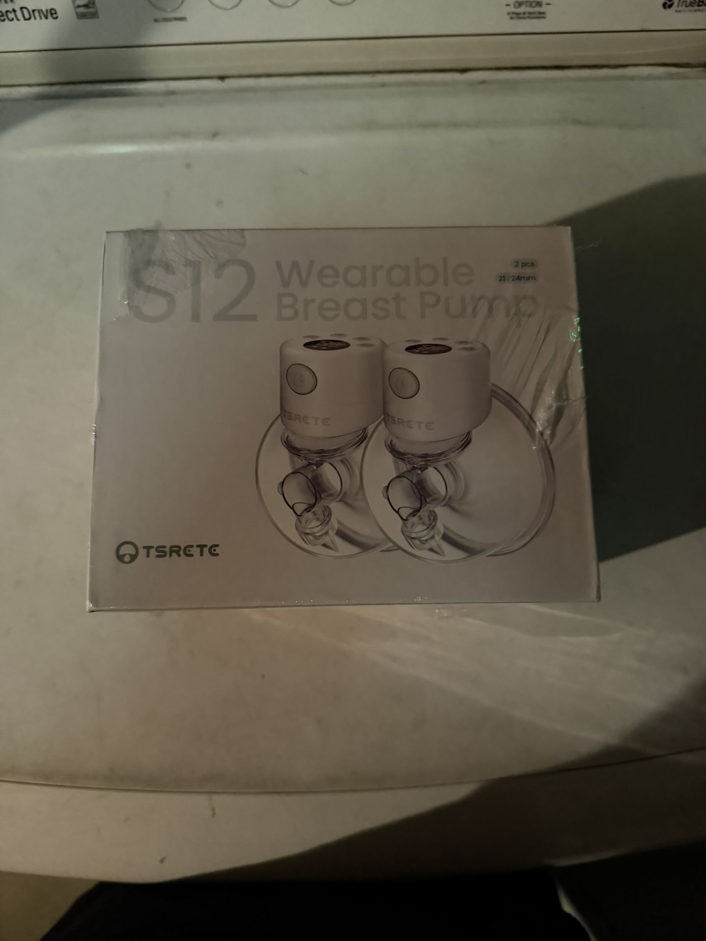 TSRETE Double Wearable Breast Pump, Electric Hands-Free Breast Pumps with 2 Modes, 9 Levels, LCD Display, Memory Function Rechargeable Milk Extractor-