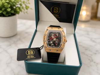Bibi Luxury Watch Skeleton Dial Rose Gold