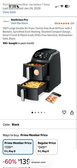 12 qt Double air fryer (new)