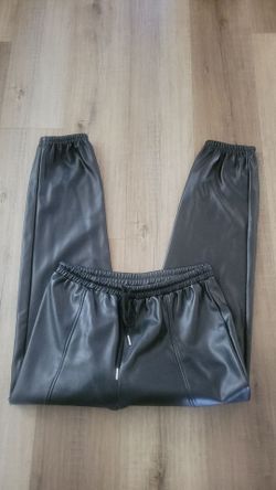 Faux leather pants