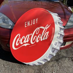 Coca Cola Metal Sign 3ft