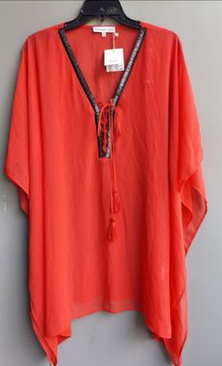 RED SHEER CHIFFON TOP 🛍 ( SIZE LARGE )