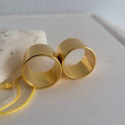 Wide, Tube Rings, Gold