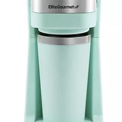 BRAND NEW Elite Gourmet Personal Coffee Maker with Stainless Steel Mug - Color: Mint